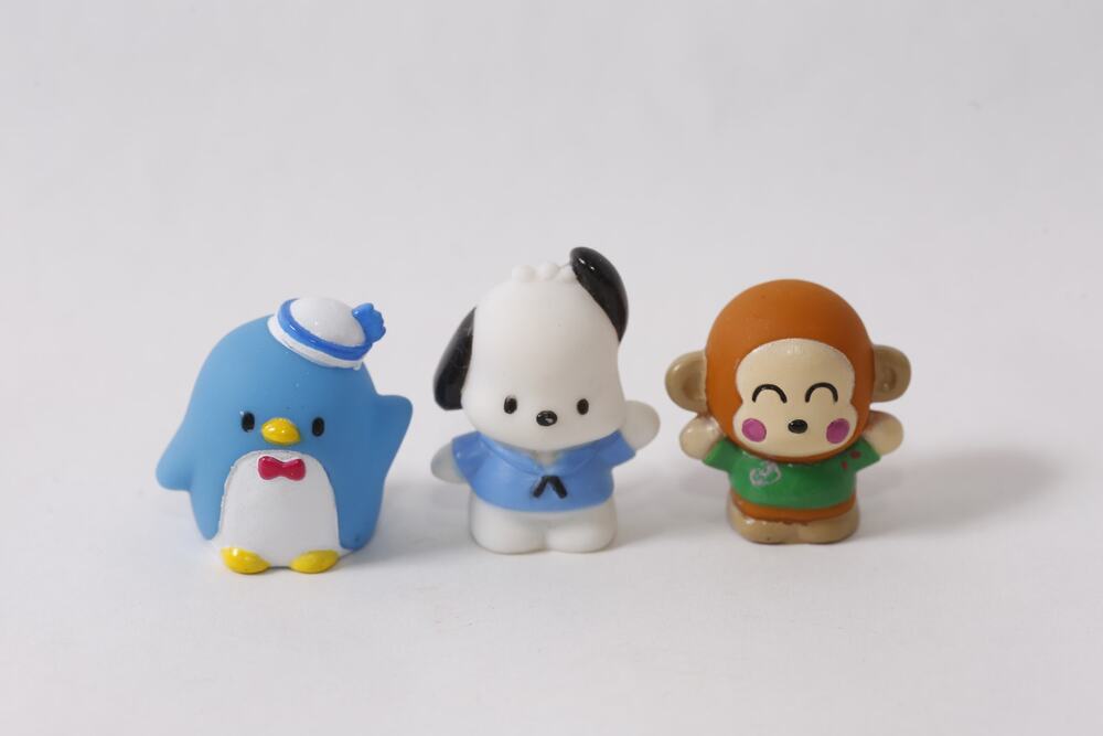 Vintage Sofubi PVC Sanrio Japan Tuxedosam Pochacco Monkichi Mini Figurine Lot ~